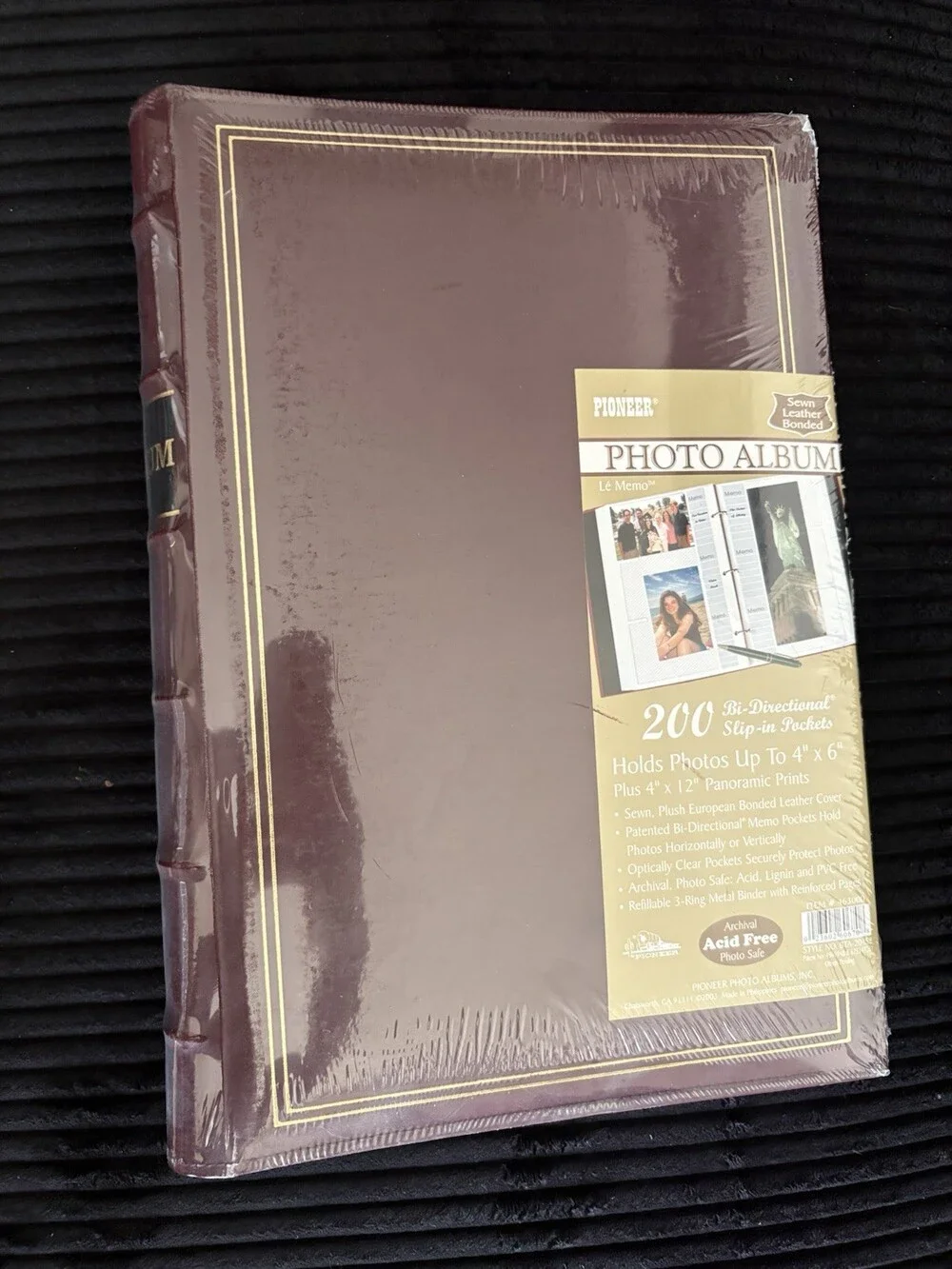 Pioneer Le Memo BT-46 Bonded Leather Slip-in Photo Album 200 4x6 Brown